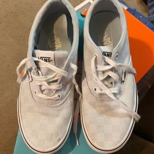 Vans light blue and white.